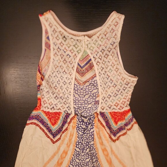 Flying Tomato Multicolor High-Low Boho Tunic/Dress Lace Back & Vibrant Print - Picture 5 of 7